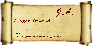 Junger Armand névjegykártya